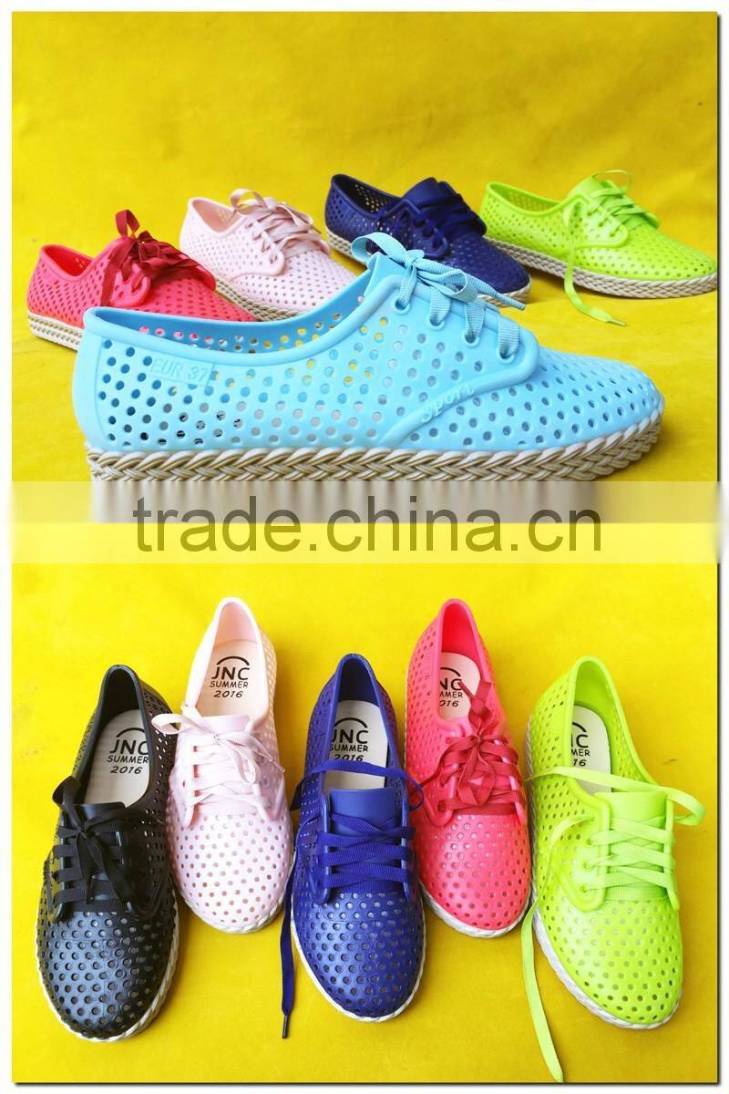 lace up comfortable plastic loafer casual shoes for girls