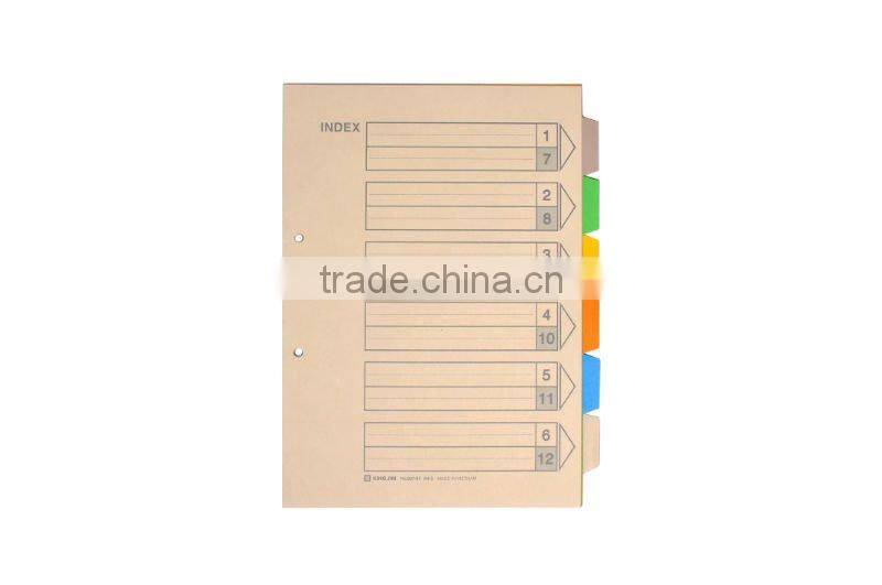 Index Paper A4 - 12 sheets - paper dividers