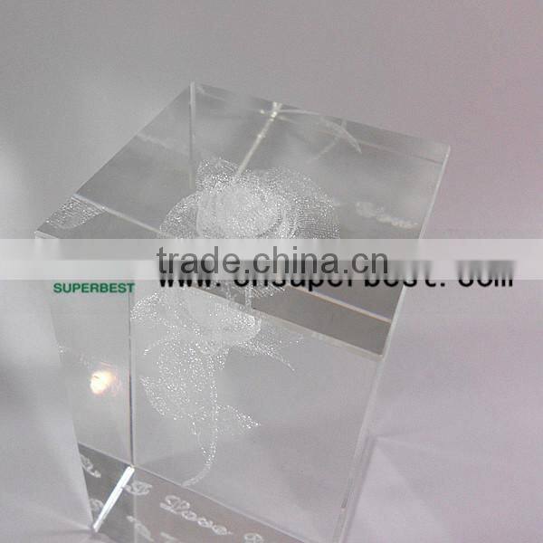 Alibaba China Clear Acrylic Block With Rose