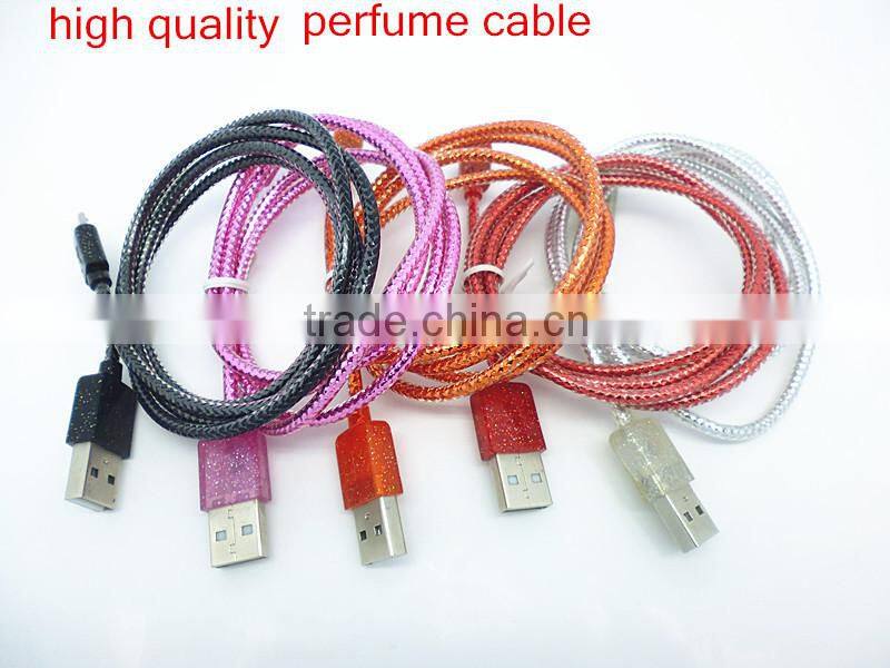 Crystal perfume micro cable for smartphone