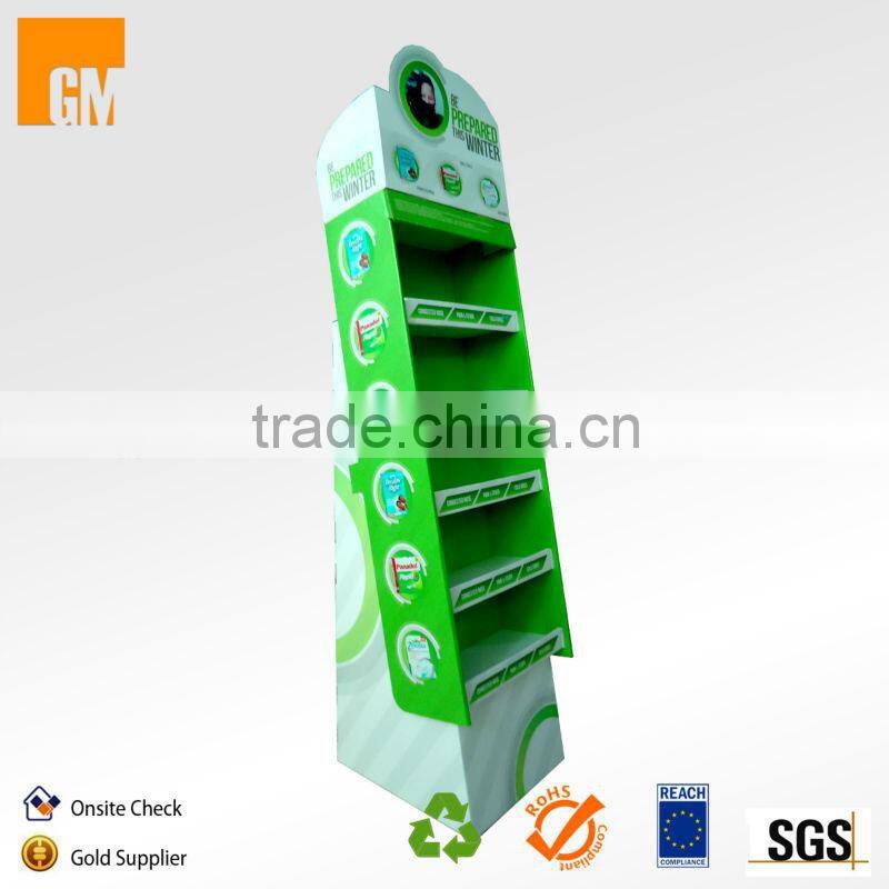 Easy Assembly Pop Cardboard Medicine Display Shelf Stand