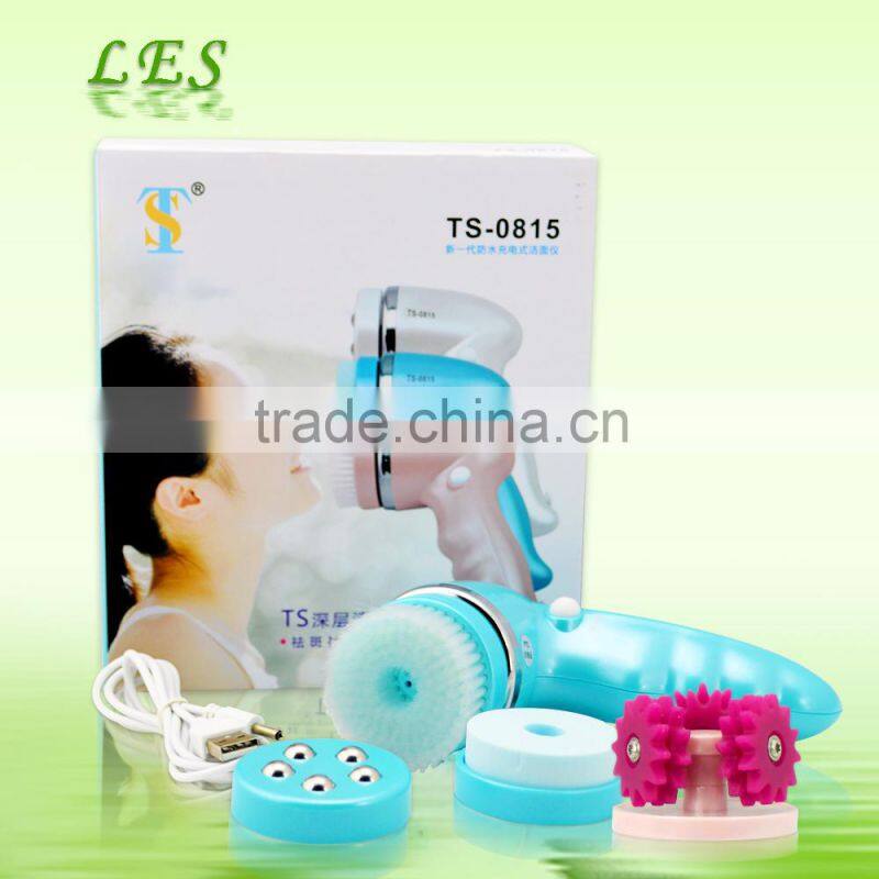 Rechargeable electronic facial cleansing system for home use personal beauty