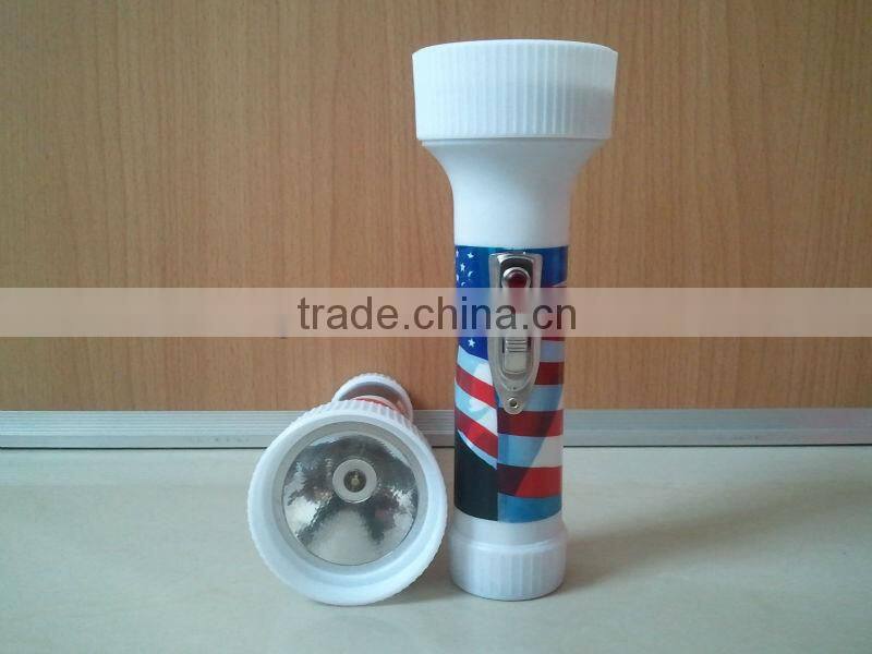 2014 Hot sale blister packing led plastic flashlight
