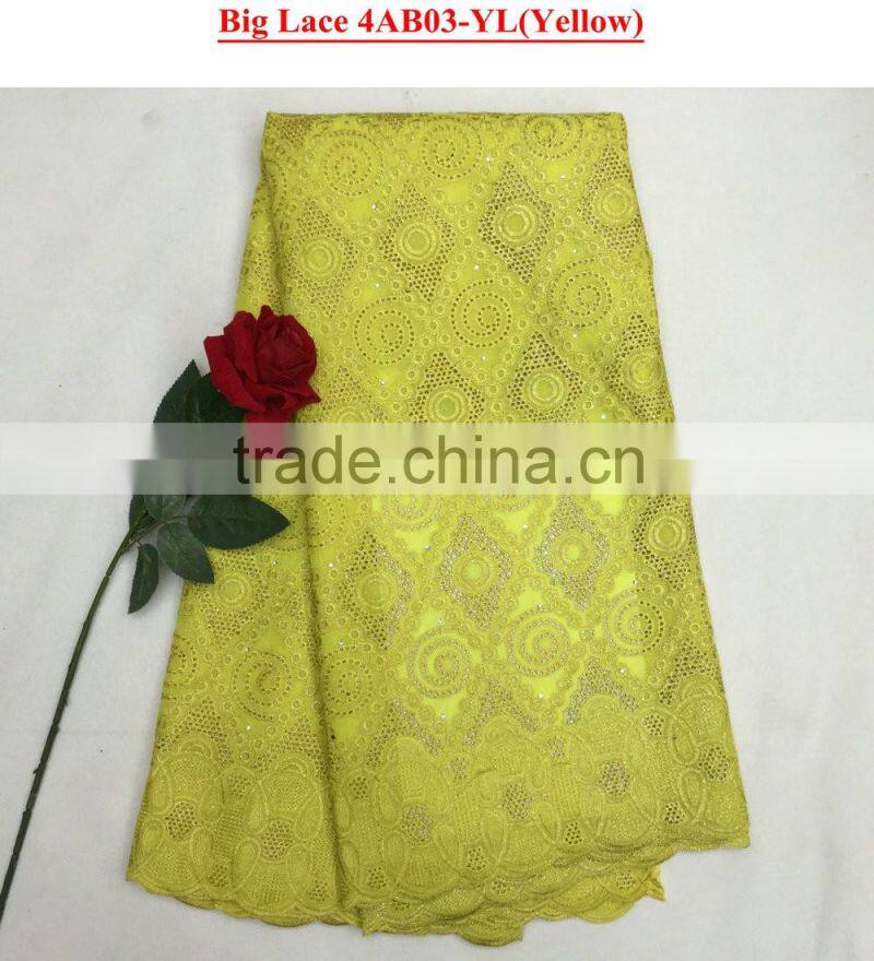 4colors elegant African voile laces fabric big lace fabric in stock
