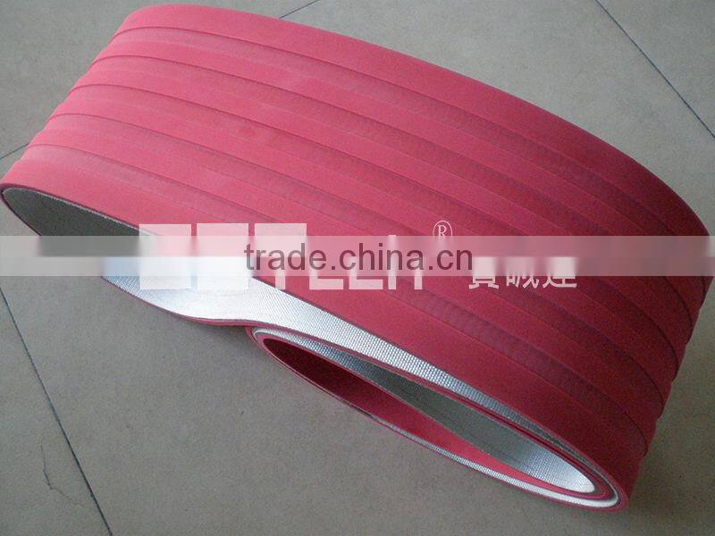 PVC conveyor belt with groove rubber