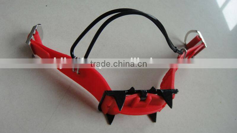 A pair of shoe chain ice spike cleats with Pouch & 1 Carabiner