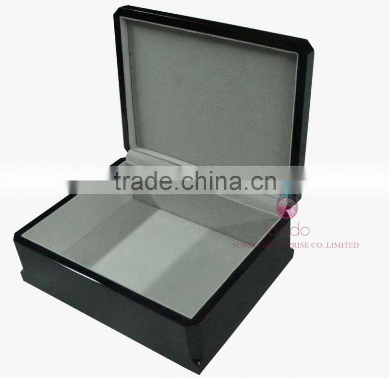Glossy classic black shoe packing boxes wood