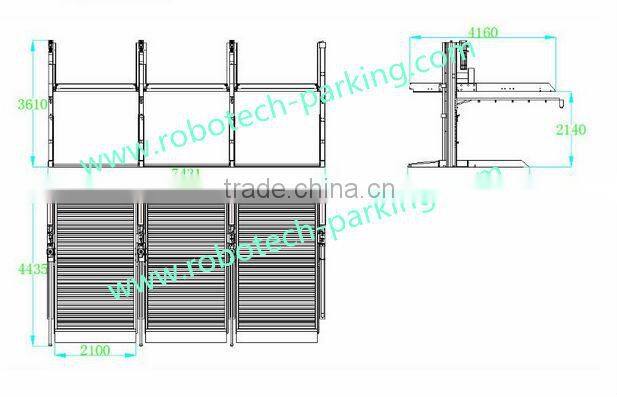 Two level two post car storage parking lift RP-7001