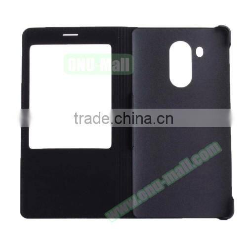 2016 new products leather flip case for huawei mate 8, phone cover case with call display ID