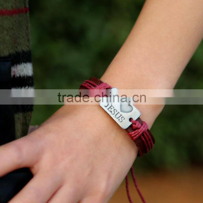 Cheaper Punk style Genuine Leather women Bracelet wholesale bangles jewelry