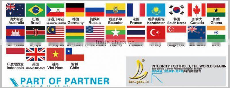 black/gray/yellow/blue/red/green color Mosaic roof asphalt shingle for roofing materials