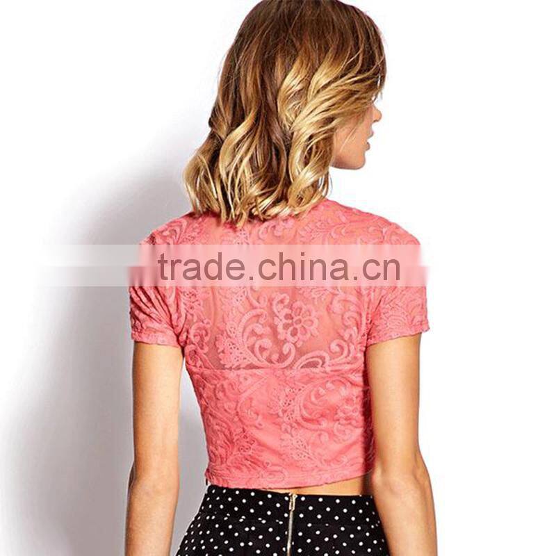 Regal Mesh Crop ladies t shirts 2015