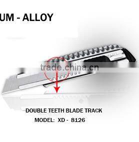 18mm Snap Off Blade Aluminium Alloy retractable slider with auto lock cutter knife