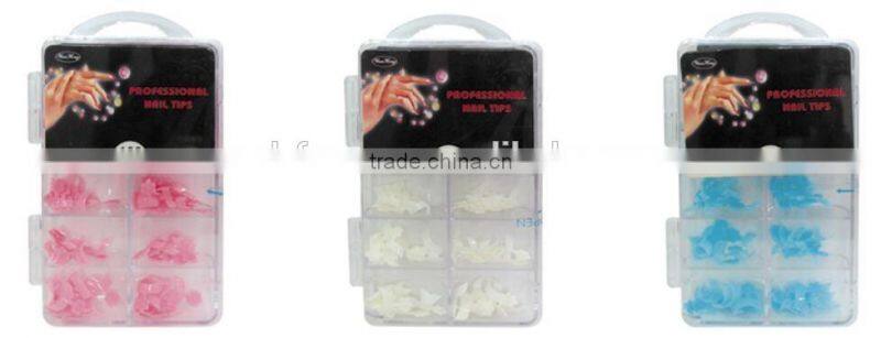 2015 professional new style flower style plastic nail tips french nail tips