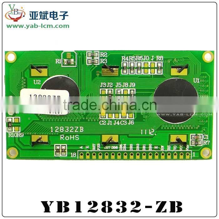 128x32 lcd Chinese word stock modules 8-bit/4-bit Parallel,3-SPI Serial
