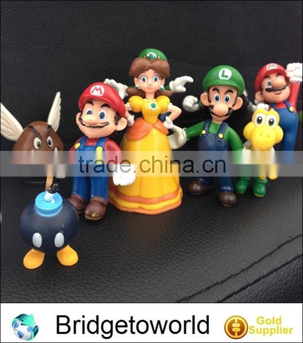3d plastic super mario cartoon figure toys 12pcs/set