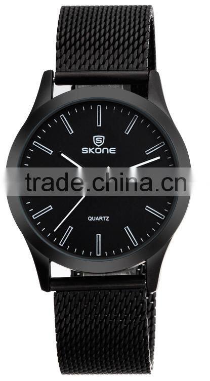 skone brand 7345 Black face Chinese Wholesale Watches ip black woven