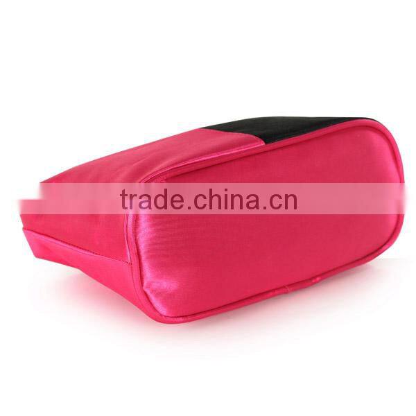 Satin cosmetic zipper bag