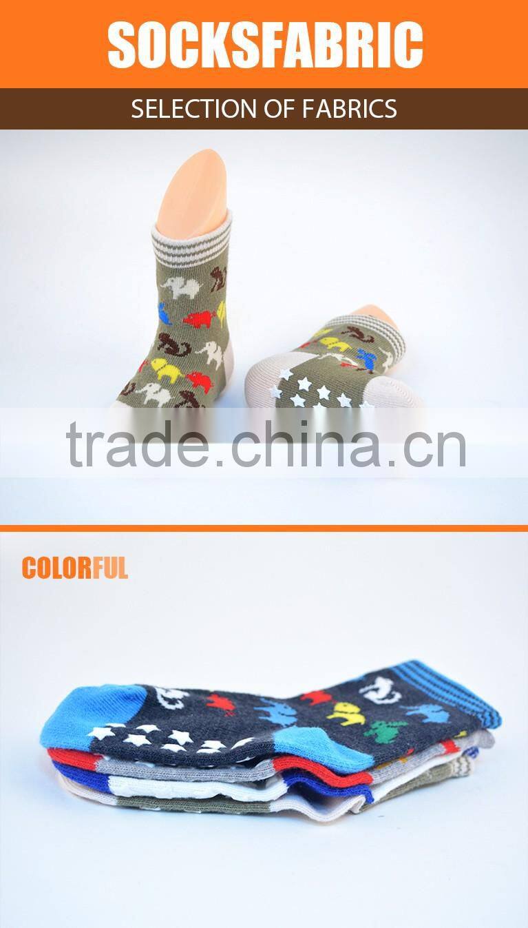 custom animal design cotton anti-slip cartoon boy tube socks