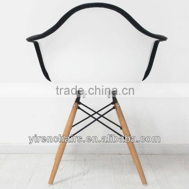 Plastic seats with wood leg chair/dining room home furniture