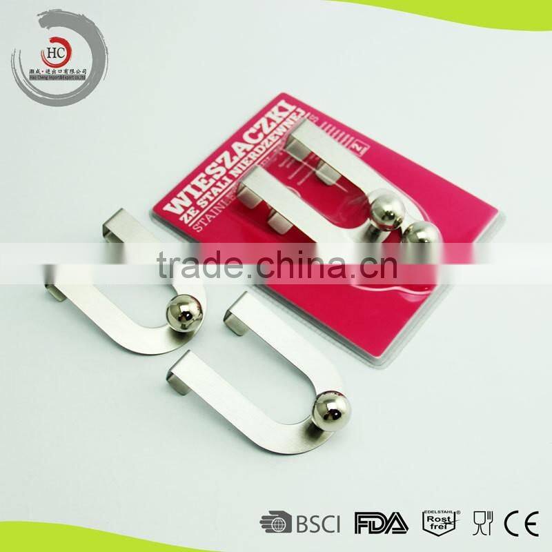 U shape stainless steel door hook bag hanger over the door hanging hook HC-SH26