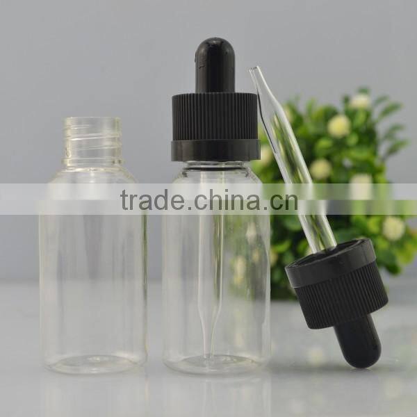 plastic 30ml pet bottle transparent with dropper