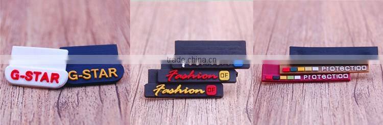 Custom blue embossed clear color sleeve silicone label