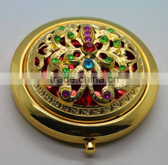 Colorful Crystal foldable mirror/double-sided makeup mirror/compact mirror