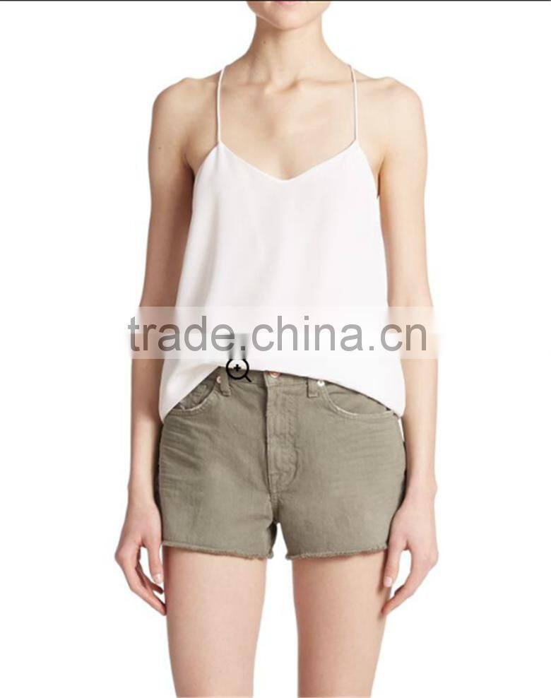 2015 women fashion green denim twill board shorts jean chino shorts SYA15319