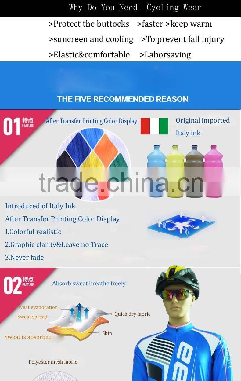 Absorb Sweat Material Lycra elastic fabric cycling wear for riding