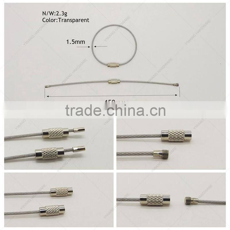 Outdoor Hiking Transparent Stainless Steel Wire Key Ring Cable Keychain