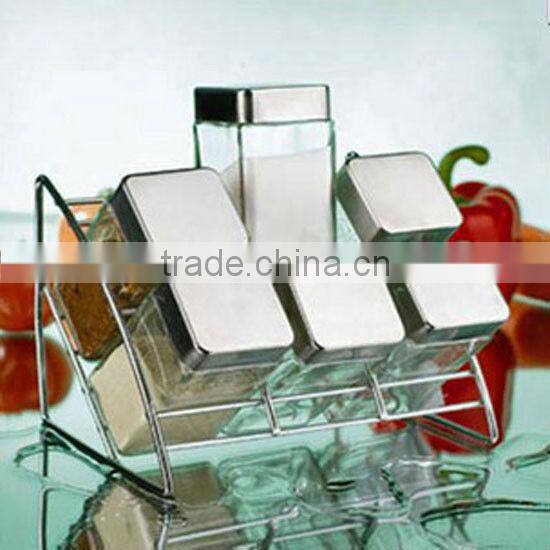 glass condiment bottles with stainless steel coating