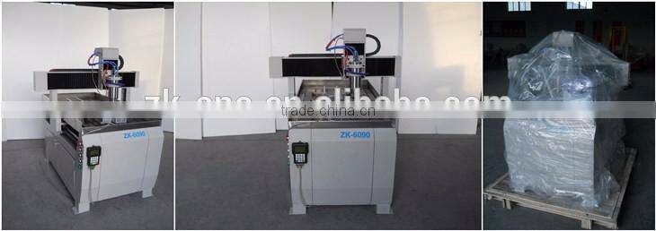 6090 CNC Small 4 Axis With 3.0Kw Water Coolant Spindle Step Driving System 600*900*150mm ZK-6090