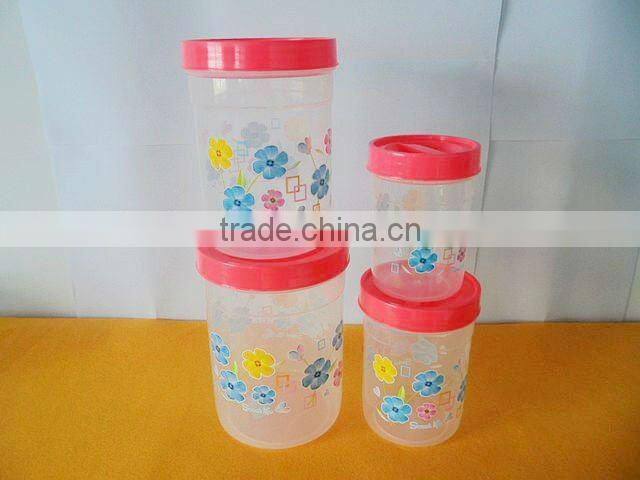 4pcs/set plastic PP candy canister set