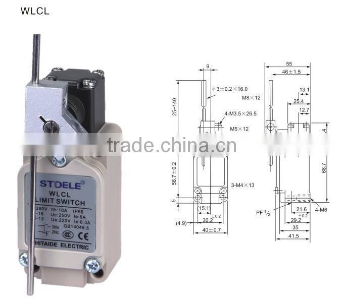 IP67 waterproof CCC approved door limit switch WLCL