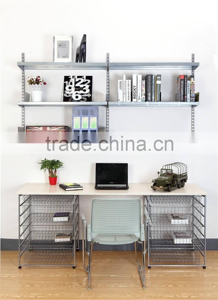 Easy to Install Slotted Silver Wall Shelves for Book