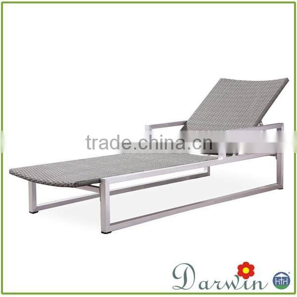 Best Selling Modern wicker plastic rattan sun lounger brown jordan outdoor furniture