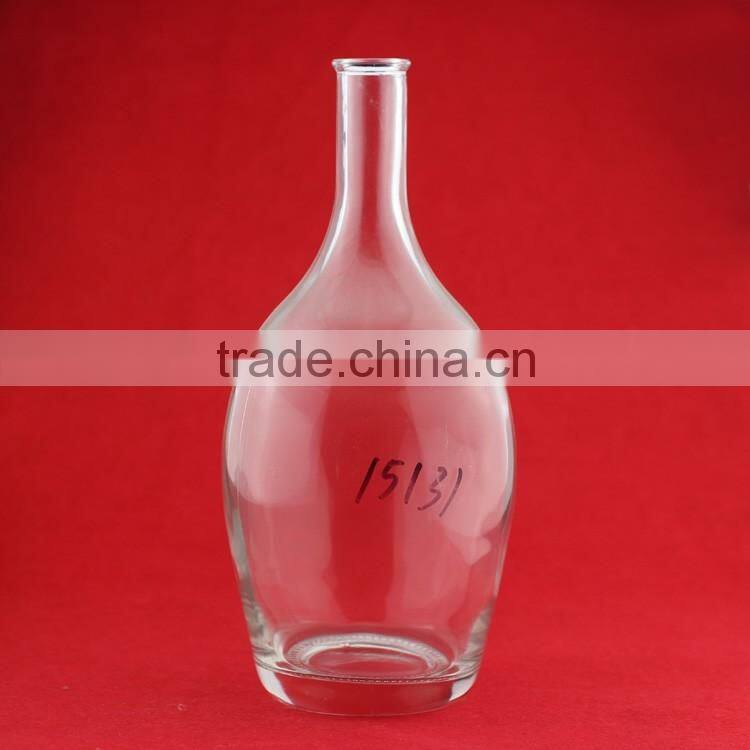 2015 new design Round frosted vodka bottles 750ml flint glass wine bottle Canopus glass liquor bottles