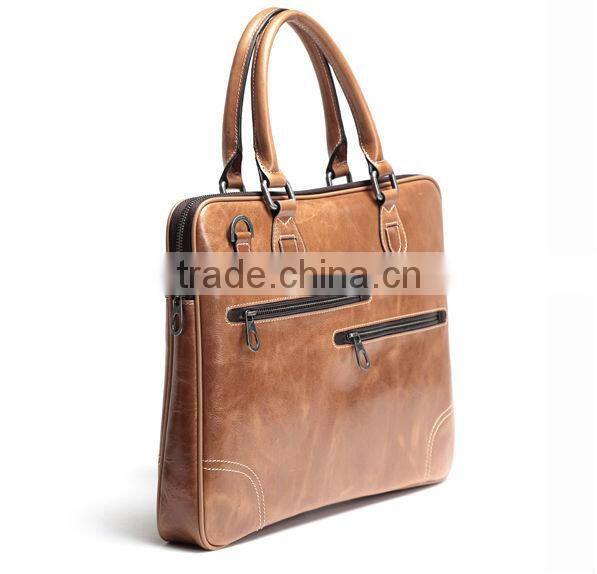 2016 new design bulk buy from China directly lady laptop bags Genuine leather men hand bags for business