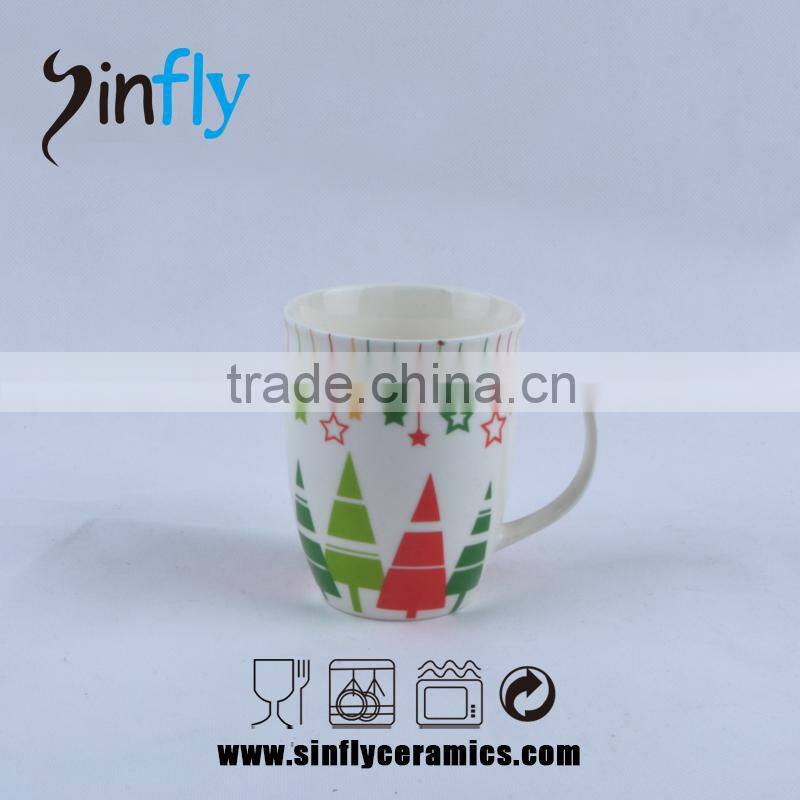 Advertising white ceramic coffee cup for christmas