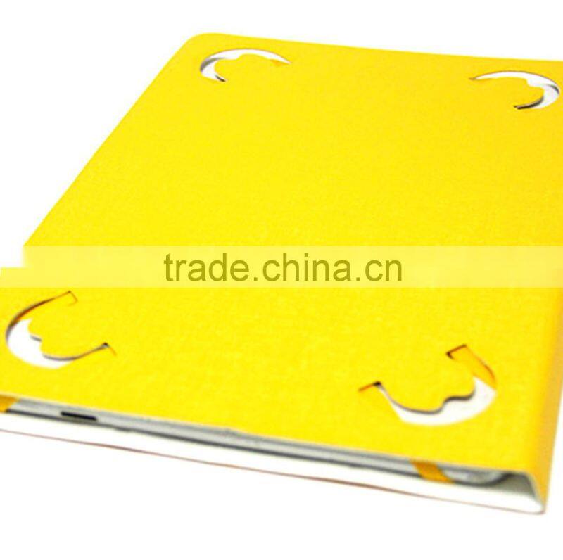 Two side silicone leather three folder rotating stand leather case for tablet pc
