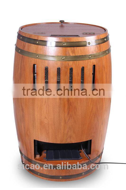 New design 18 bottles Oak wooden barrel wine cooler