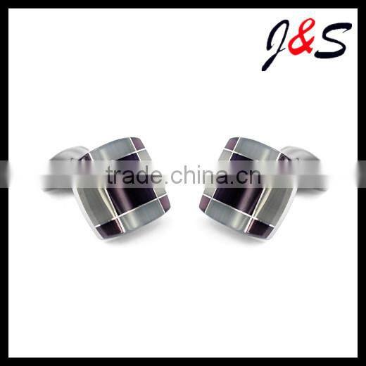 wholesales stainless steel cufflinks with color stone781B