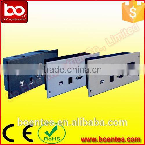 Wall Mounted Silver Hotel Media Hub Socket/Hotel Media Jack with Audio/Video/HDMI/VGA