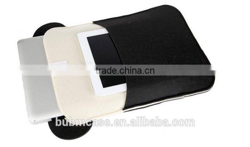 Fashion Black 9.7 inch Wool Felt Tablet Case Cute Cartoon Panda Tablet Bag