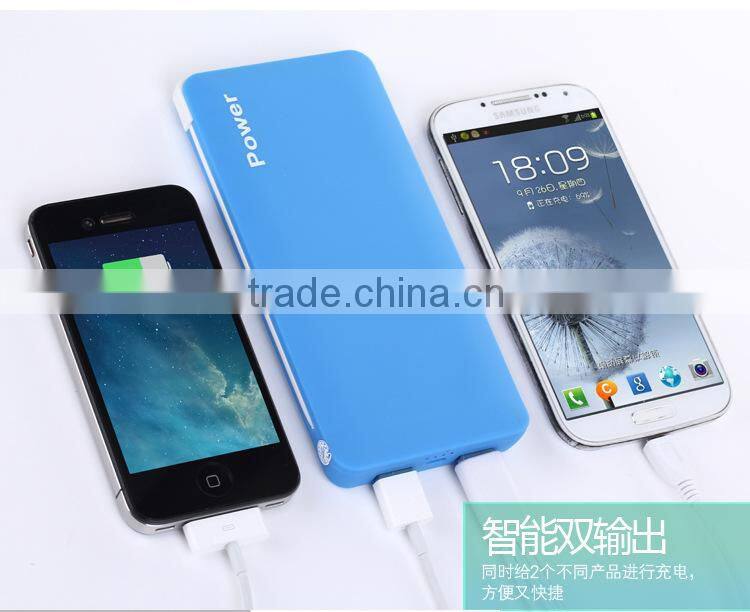 5000mah Ultra Slim Ultra Compact Power Bank External Battery Portable Battery with Built-in Micro Usb Cable