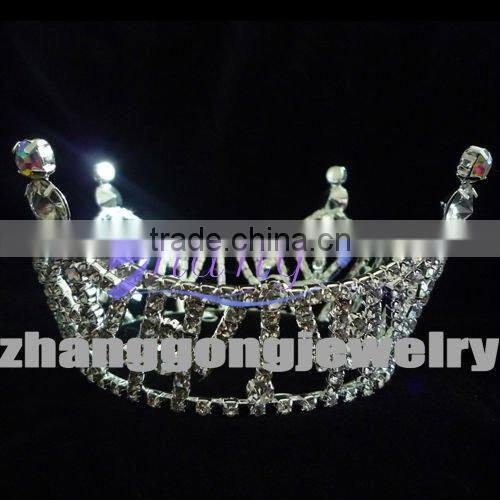 beauty design fully round rhinestone pageant crown