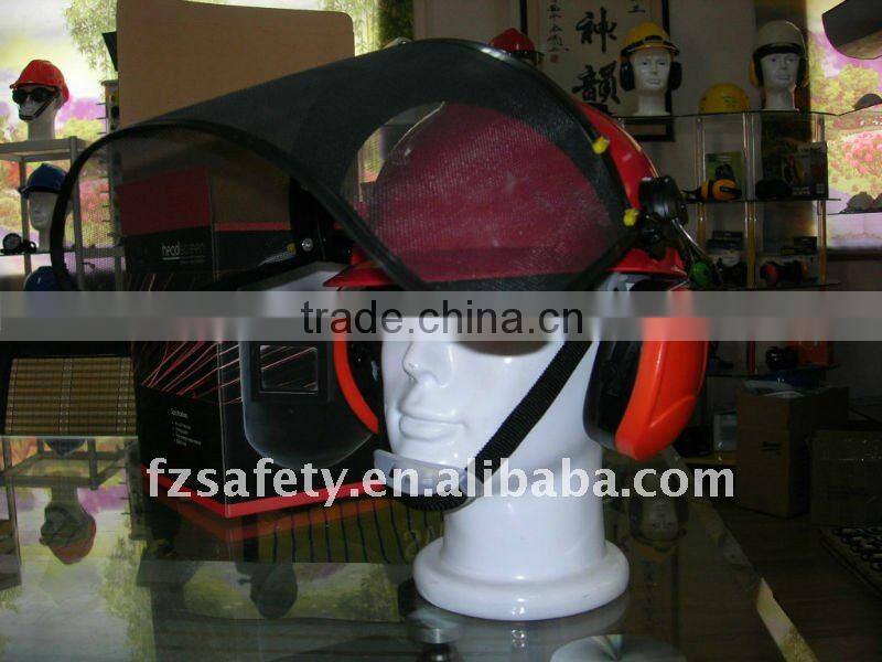 ratchet helmets with earmuffs and face shield