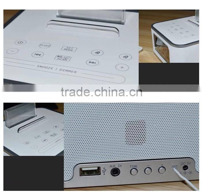 bluetooth speaker with time clock for bedroom hotel