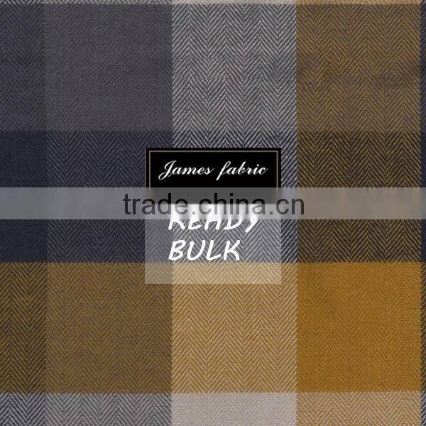 High quality Big color check Cotton tencel flannel shirt fabric